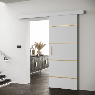 Tolóajtó arany fogantyúval SALOME 4 - 80 cm, fehér