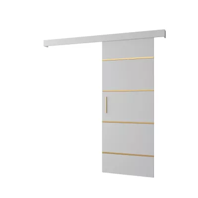 Tolóajtó arany fogantyúval SALOME 4 - 80 cm, fehér