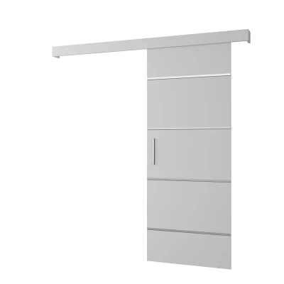Tolóajtó ezüst fogantyúval SALOME 4 - 80 cm, fehér