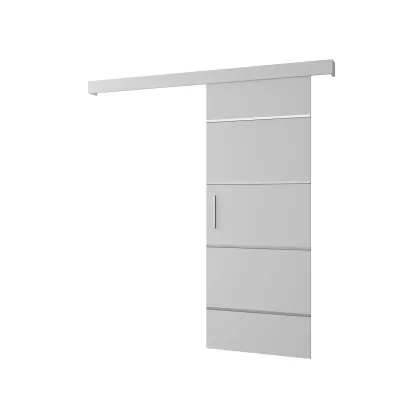 Tolóajtó ezüst fogantyúval SALOME 4 - 80 cm, fehér