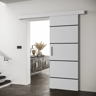 Tolóajtó fekete fogantyúval SALOME 4 - 80 cm, fehér