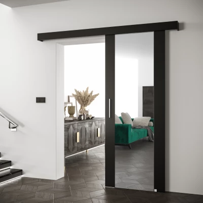 Tolóajtó ezüst fogantyúval SALOME 2 - 80 cm, fekete