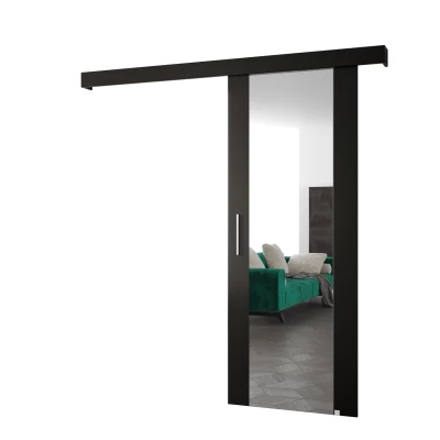 Tolóajtó ezüst fogantyúval SALOME 2 - 80 cm, fekete