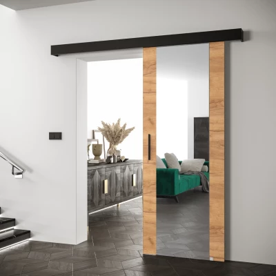 Tolóajtó fekete fogantyúval SALOME 2 - 80 cm, artisan tölgyfa arany / fekete