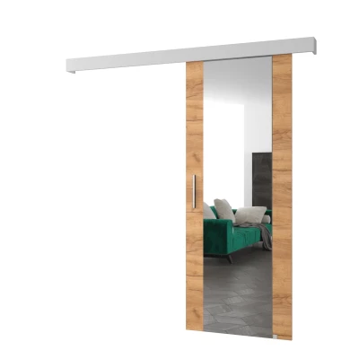Tolóajtó ezüst fogantyúval SALOME 2 - 80 cm, artisan tölgyfa arany / fehér