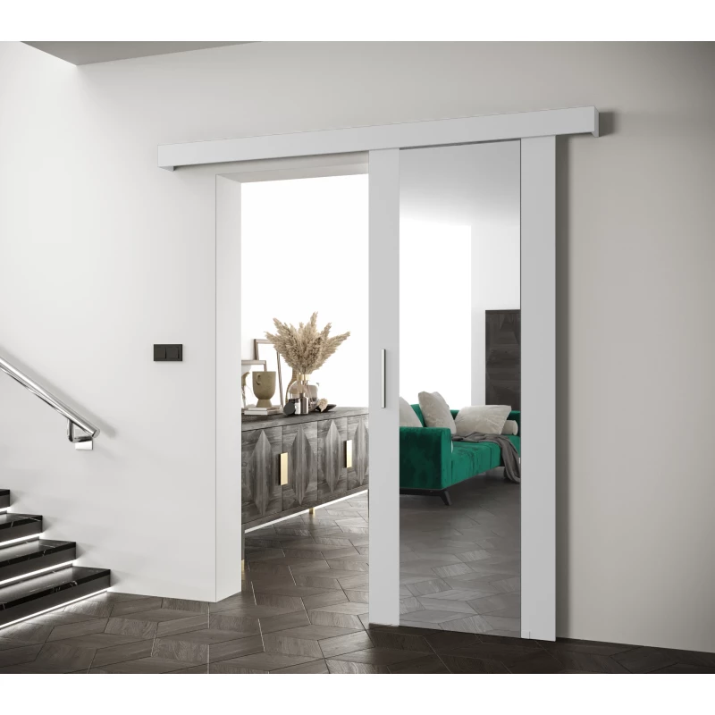 Tolóajtó ezüst fogantyúval SALOME 2 - 80 cm, fehér