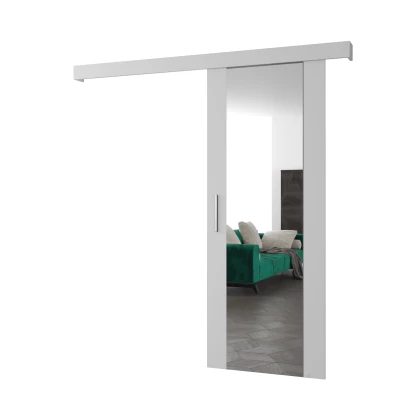 Tolóajtó ezüst fogantyúval SALOME 2 - 80 cm, fehér