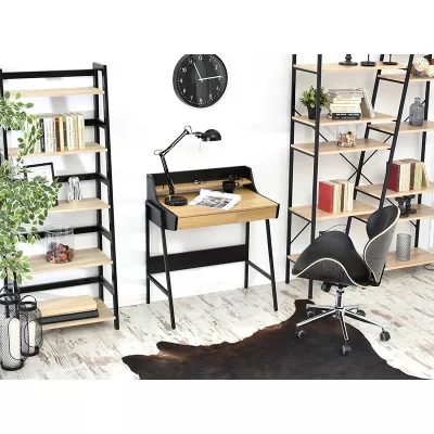 Minimalista íróasztal RENO - fekete / sonoma tölgy