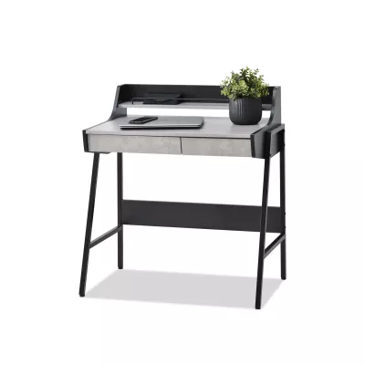 Minimalista íróasztal RENO - fekete / beton