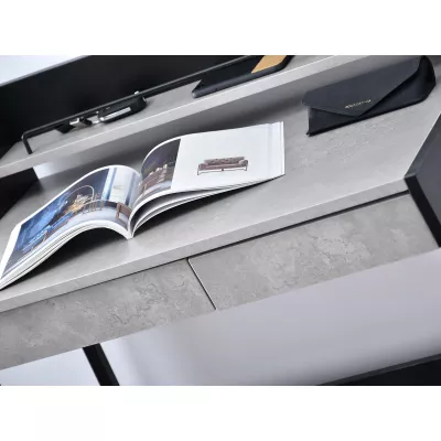 Minimalista íróasztal RENO - fekete / beton