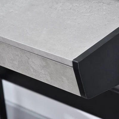 Minimalista íróasztal RENO - fekete / beton