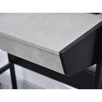 Minimalista íróasztal RENO - fekete / beton