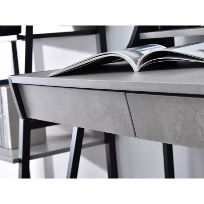 Minimalista íróasztal RENO - fekete / beton