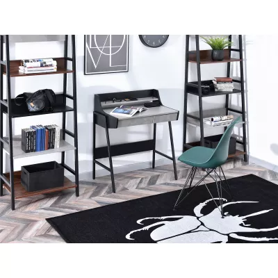 Minimalista íróasztal RENO - fekete / beton