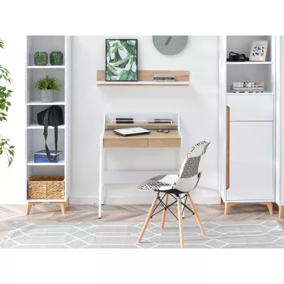 Minimalista íróasztal RENO - fehér / sonoma tölgy