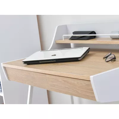 Minimalista íróasztal RENO - fehér / sonoma tölgy