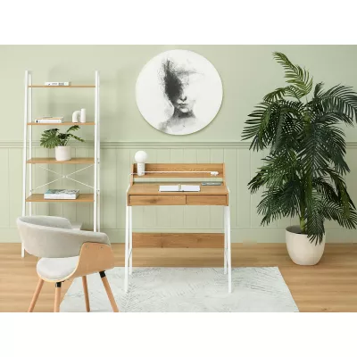 Minimalista íróasztal RENO - fehér / tölgyfa
