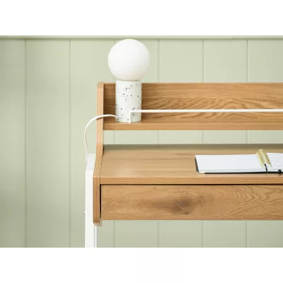 Minimalista íróasztal RENO - fehér / tölgyfa