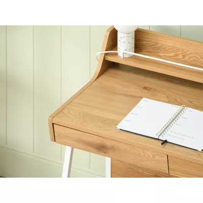 Minimalista íróasztal RENO - fehér / tölgyfa