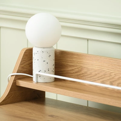 Minimalista íróasztal RENO - fehér / tölgyfa