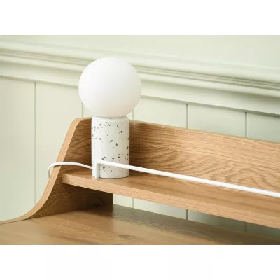 Minimalista íróasztal RENO - fehér / tölgyfa