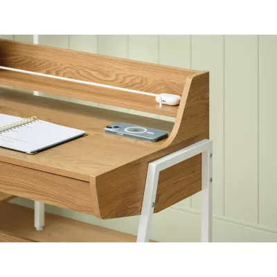 Minimalista íróasztal RENO - fehér / tölgyfa