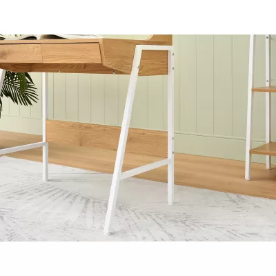 Minimalista íróasztal RENO - fehér / tölgyfa