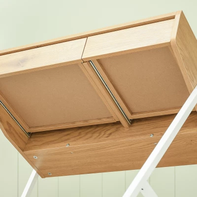 Minimalista íróasztal RENO - fehér / tölgyfa