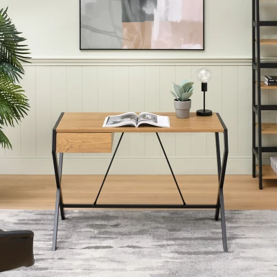 TARAS design íróasztal - fekete / tölgyfa