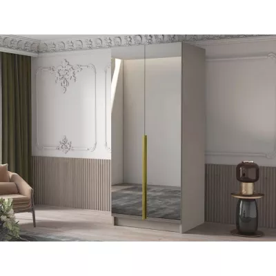 Keskeny tükrös gardrób 100 cm SELLY 3 - kasmír / arany