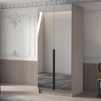 Keskeny tükrös gardrób 100 cm SELLY 3 - kasmír / fekete