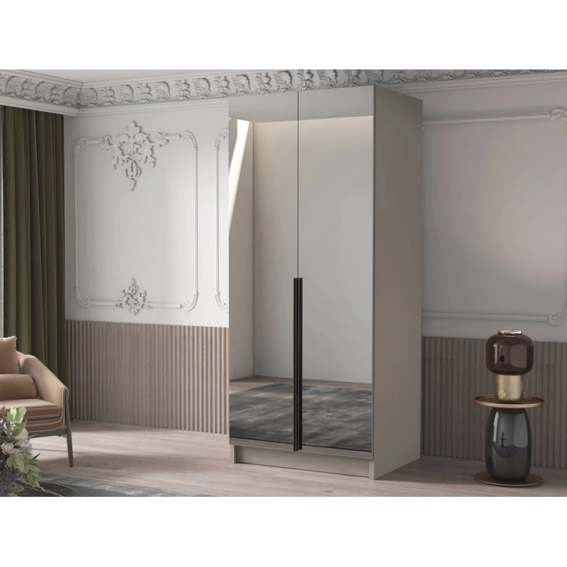 Keskeny tükrös gardrób 100 cm SELLY 3 - kasmír / fekete