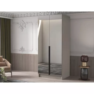 Keskeny tükrös gardrób 100 cm SELLY 3 - kasmír / fekete