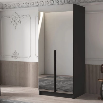 Keskeny tükrös gardrób 100 cm SELLY 3 - fekete