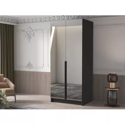 Keskeny tükrös gardrób 100 cm SELLY 3 - fekete