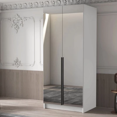 Keskeny tükrös gardrób 100 cm SELLY 3 - fehér / fekete