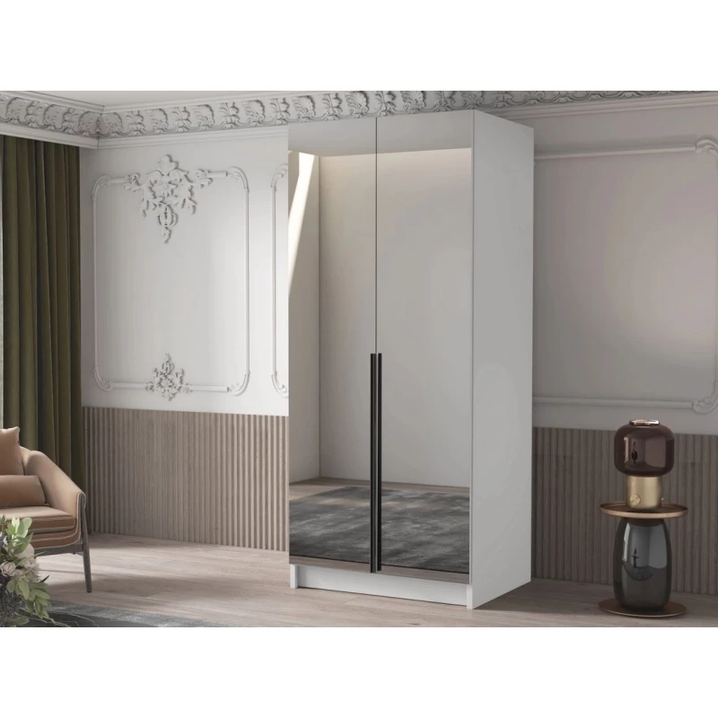 Keskeny tükrös gardrób 100 cm SELLY 3 - fehér / fekete