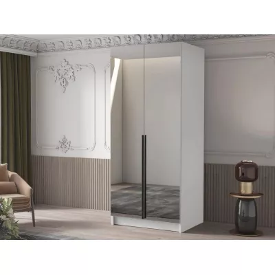 Keskeny tükrös gardrób 100 cm SELLY 3 - fehér / fekete