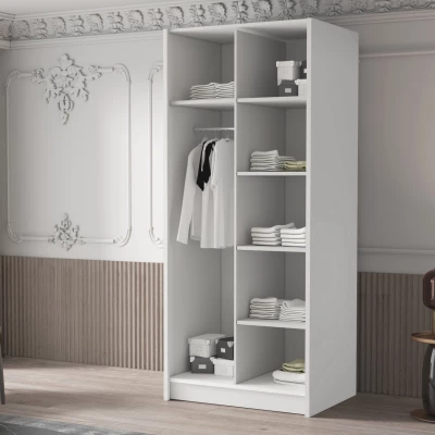 Keskeny tükrös gardrób 100 cm SELLY 3 - kasmír / fekete