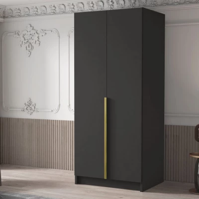 Keskeny gardrób 100 cm SELLY 1 - fekete / arany