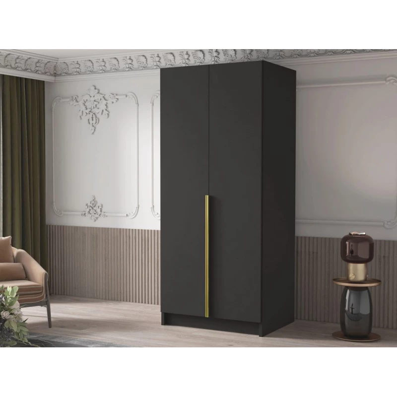 Keskeny gardrób 100 cm SELLY 1 - fekete / arany