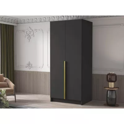 Keskeny gardrób 100 cm SELLY 1 - fekete / arany