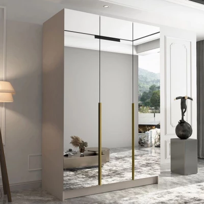 Magas tükrös gardrób 150 cm SHEELA 3 - kasmír / arany