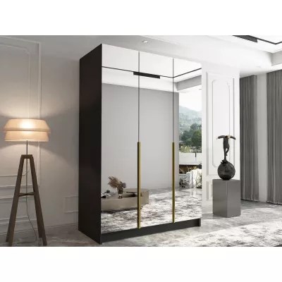 Magas tükrös gardrób 150 cm SHEELA 3 - fekete / arany