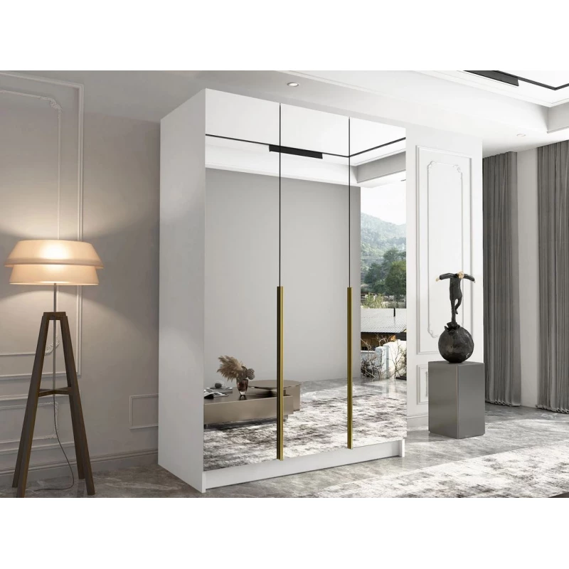 Magas tükrös gardrób 150 cm SHEELA 3 - fehér / arany