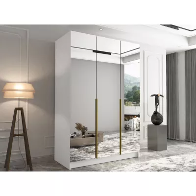 Magas tükrös gardrób 150 cm SHEELA 3 - fehér / arany