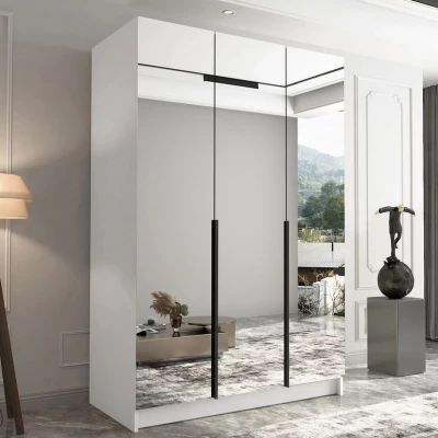 Magas tükrös gardrób 150 cm SHEELA 3 - fehér / fekete