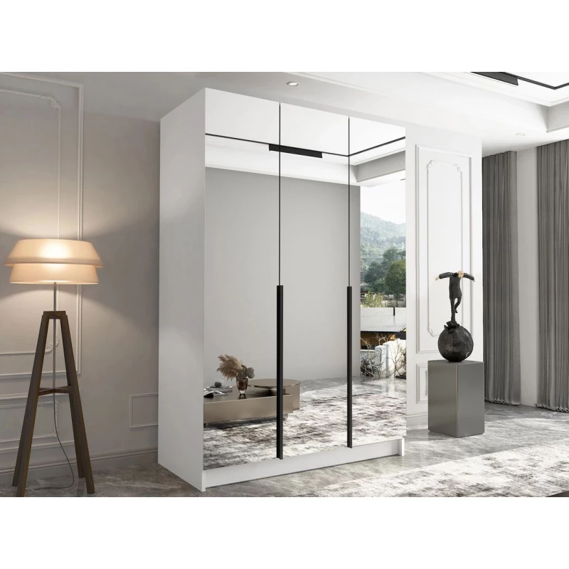 Magas tükrös gardrób 150 cm SHEELA 3 - fehér / fekete