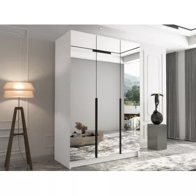 Magas tükrös gardrób 150 cm SHEELA 3 - fehér / fekete