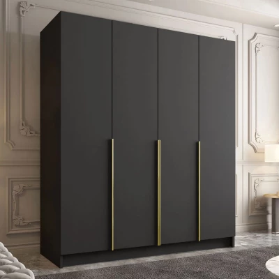 Nagy gardrób 200 cm TOSIA 1 - fekete / arany